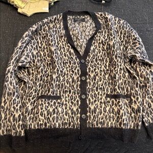All Saints Black and Cream Patterned Knit